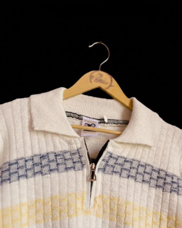 Aurora Woven Texture Half-Zip Sweater