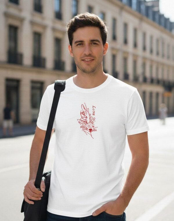Lone Wolf Minimal Line Art T-Shirt – White Edition