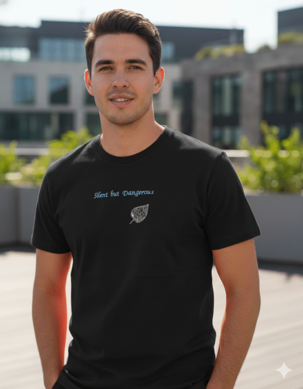 Silent but Dangerous Embroidered T-Shirt